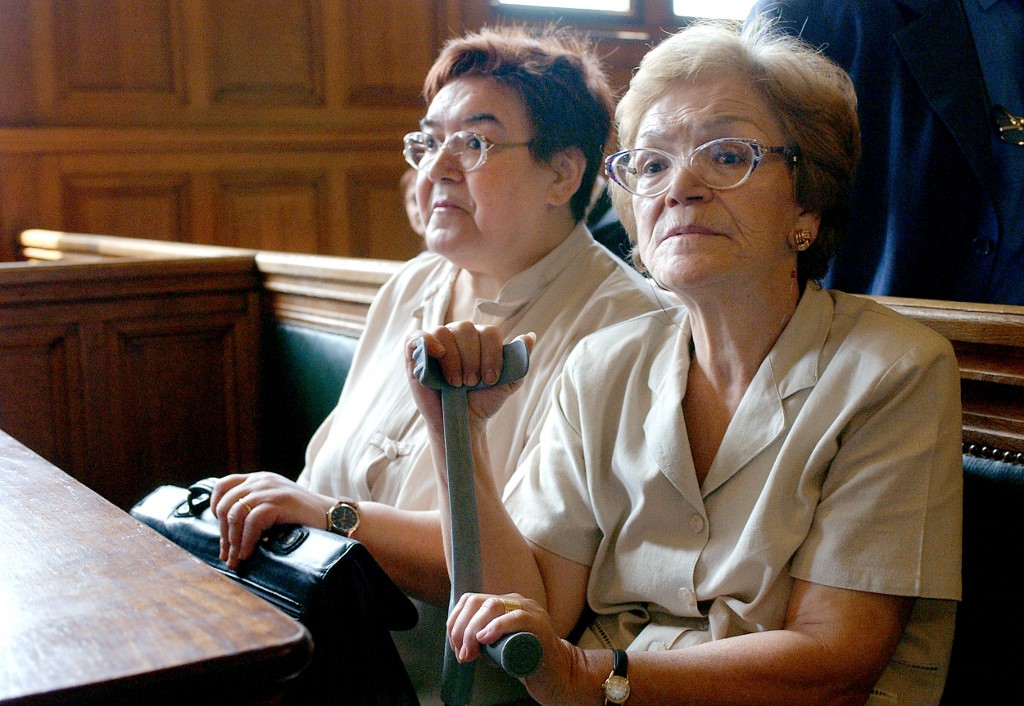 Former FLN militant Louisette Ighilahriz is pictured in Paris in 2003 (AFP)