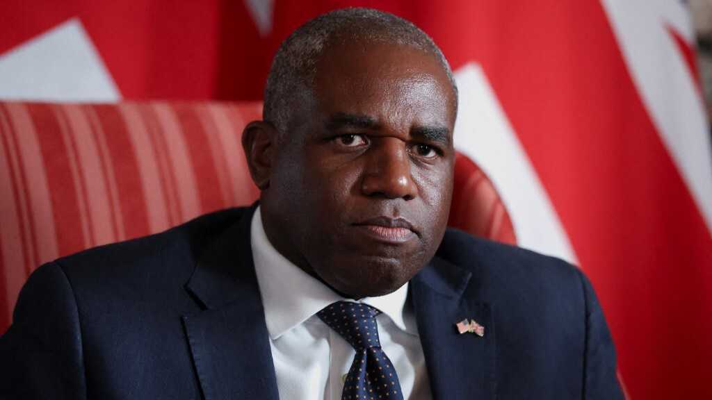 Britain's Foreign Secretary David Lammy hosts a meeting with US Vice President JD Vance (unseen) at Chevening House in southeast England on 8 August (AFP)
