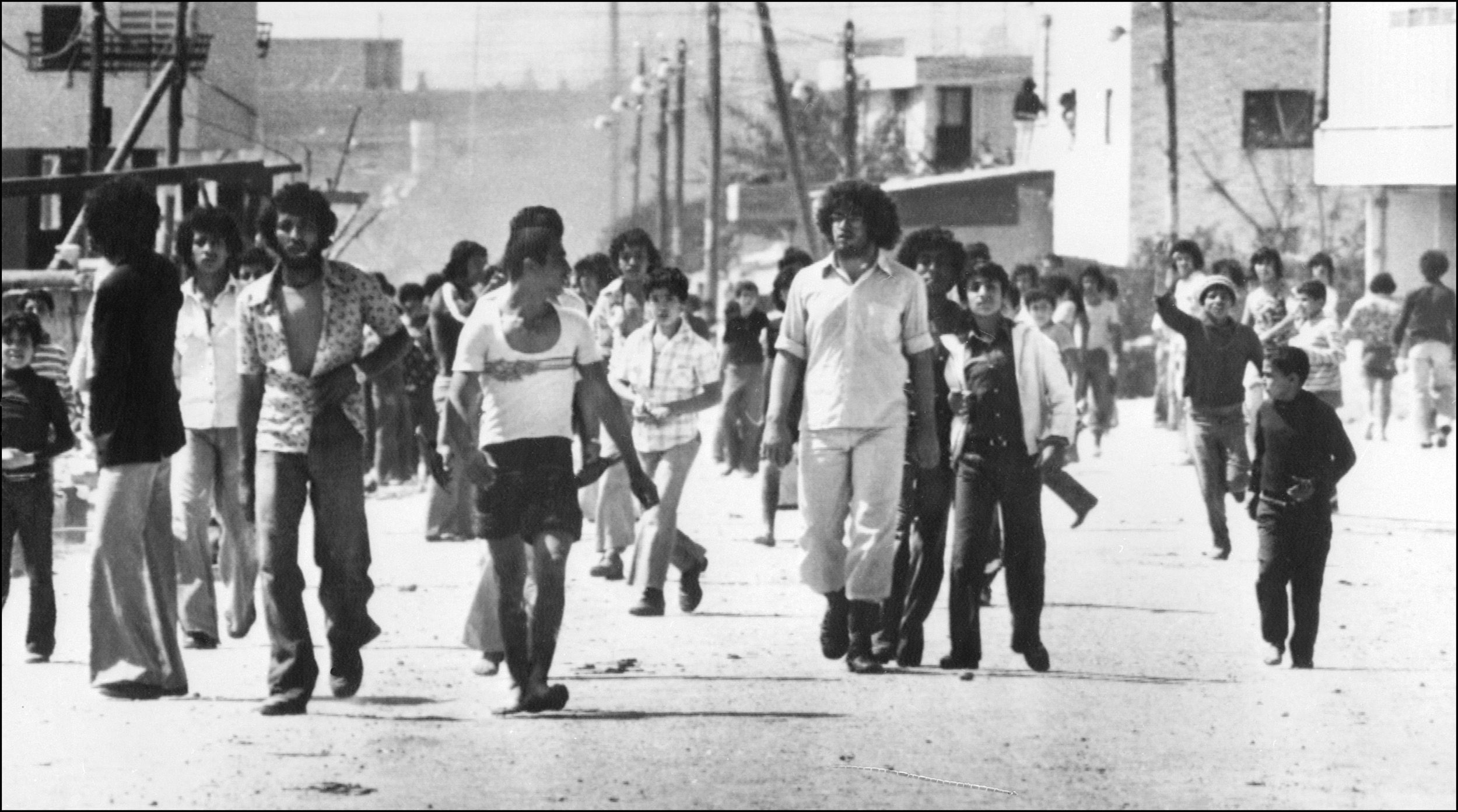 Palestinian citizens of Israel demonstrate in March 1976 in Nazareth during a strike to protest the expropriation of land by the Israeli government (AFP)