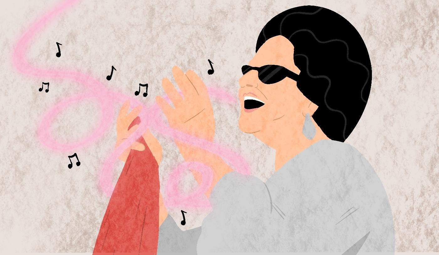 Umm Kulthum has won new audiences through social media (MEE illustration by Mohamad Elaasar)