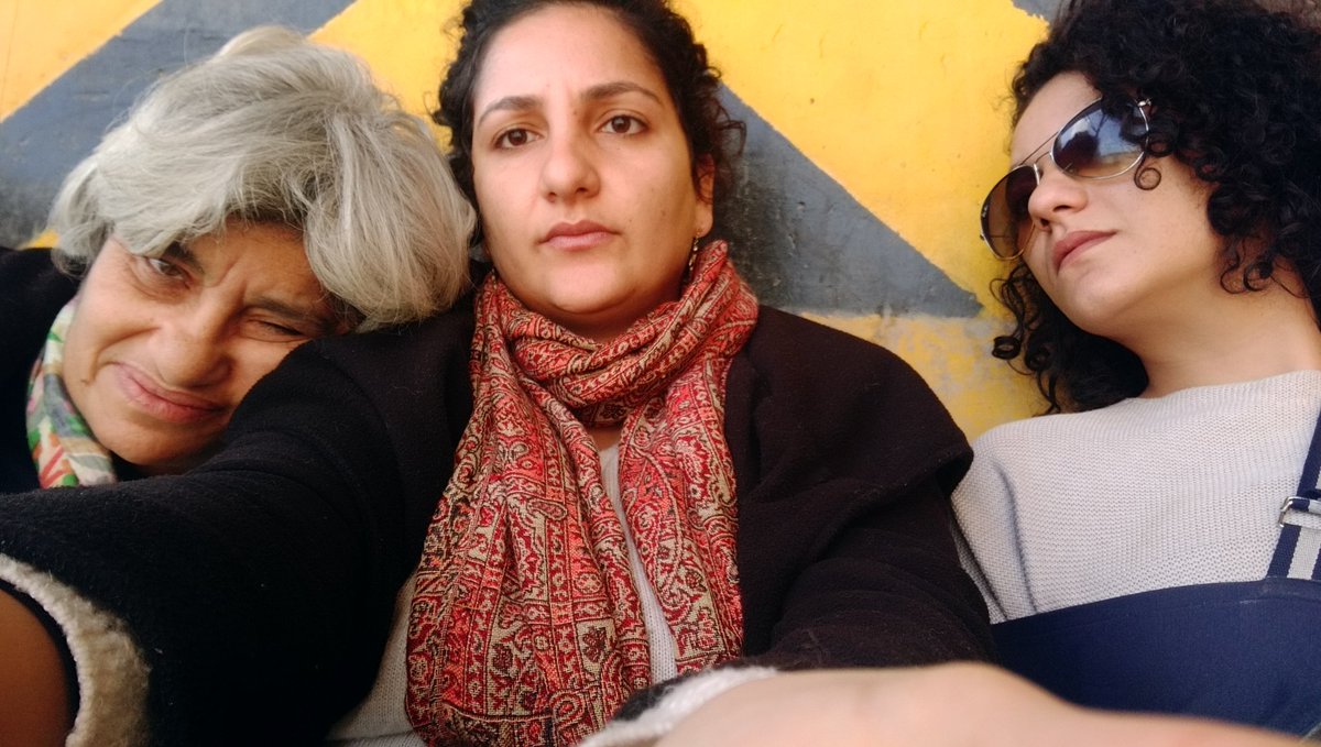 Alaa Abdel Fattah's mother Dr. Leila Suief and his two sister Mona and Sanaa Seif