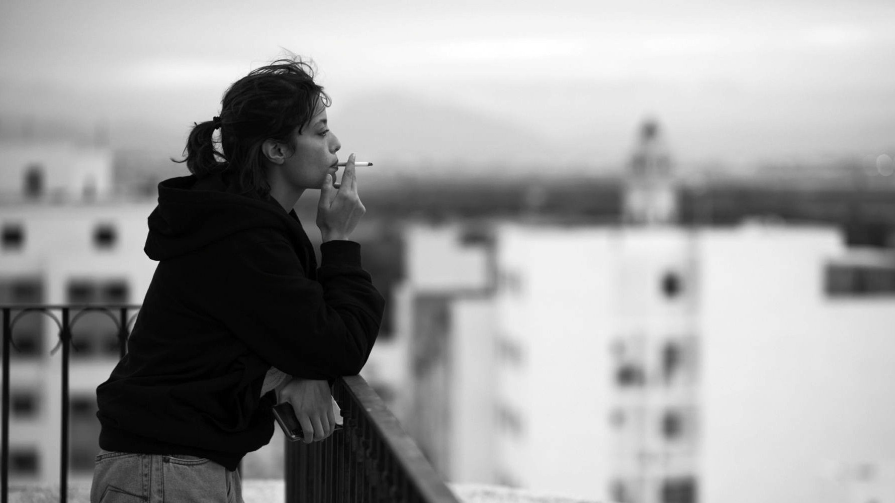 Shot in striking black and white canvases that reflect both the heroine’s inner turmoil and the city’s apathy towards its denizens (Utopia Films)