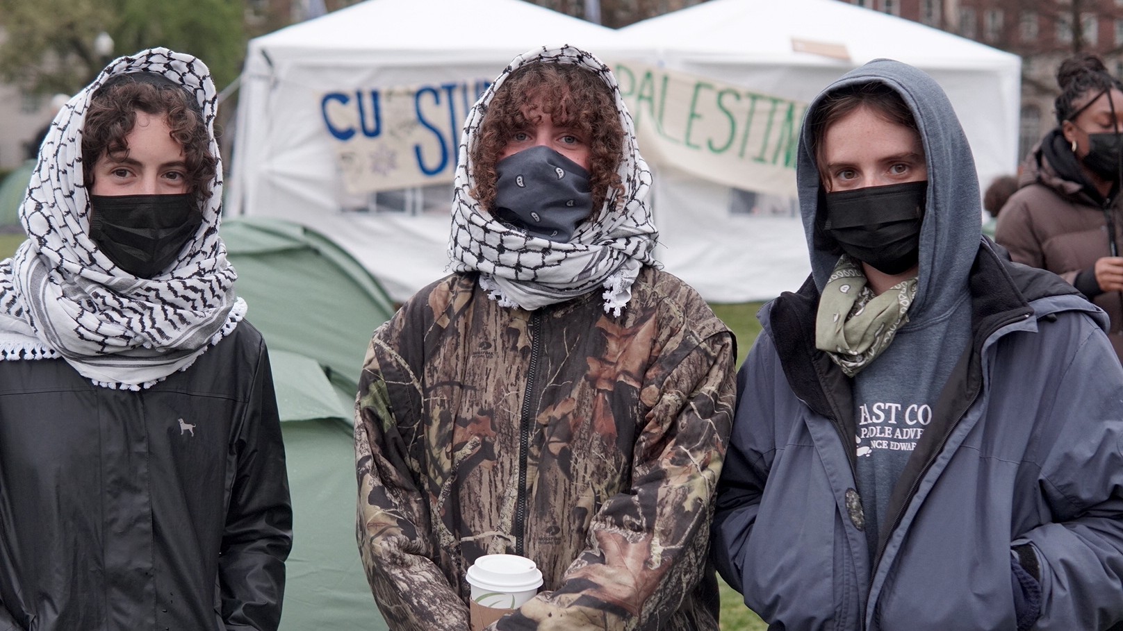 The Gaza solidarity encampment at the heart of Columbia University's campus, on 17 April 2024 (Azad Essa/MEE) 