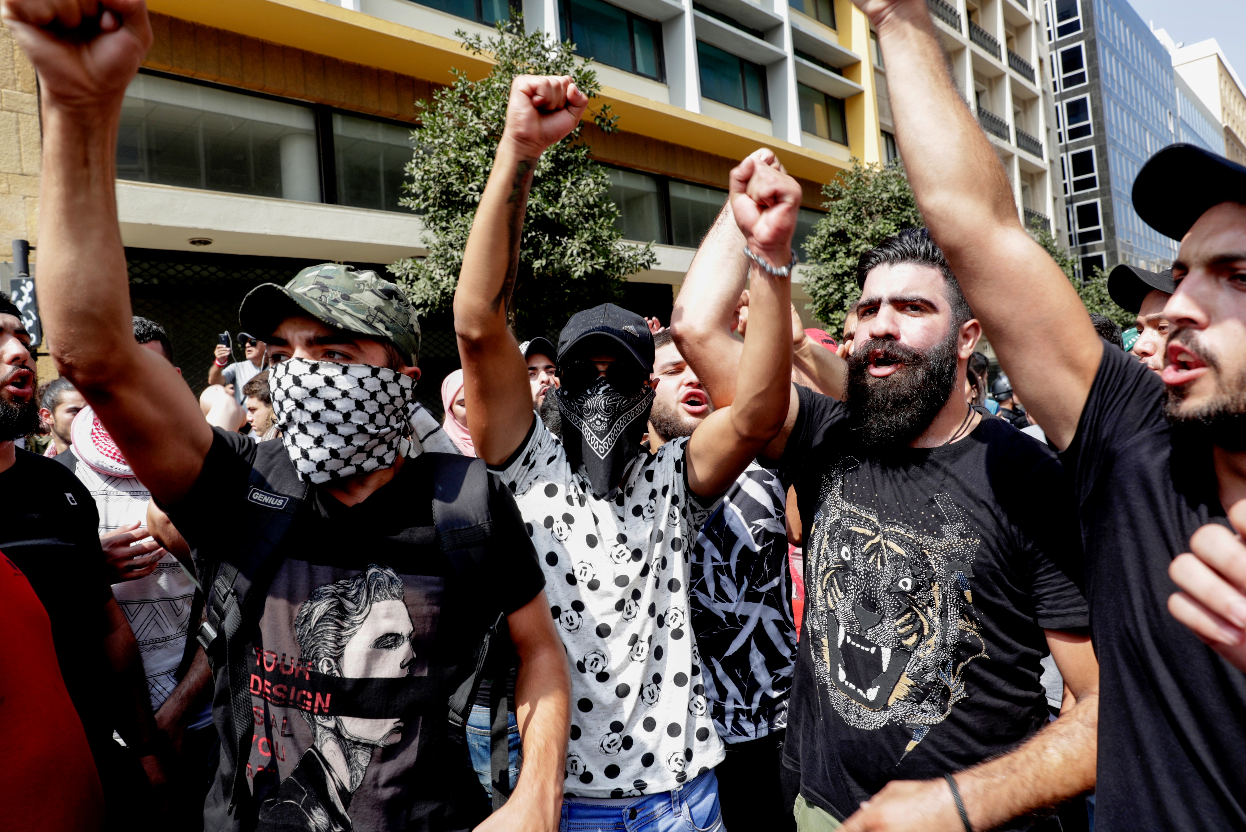 Hundreds of Lebanese protested over increasingly difficult living conditions in September (AFP) 