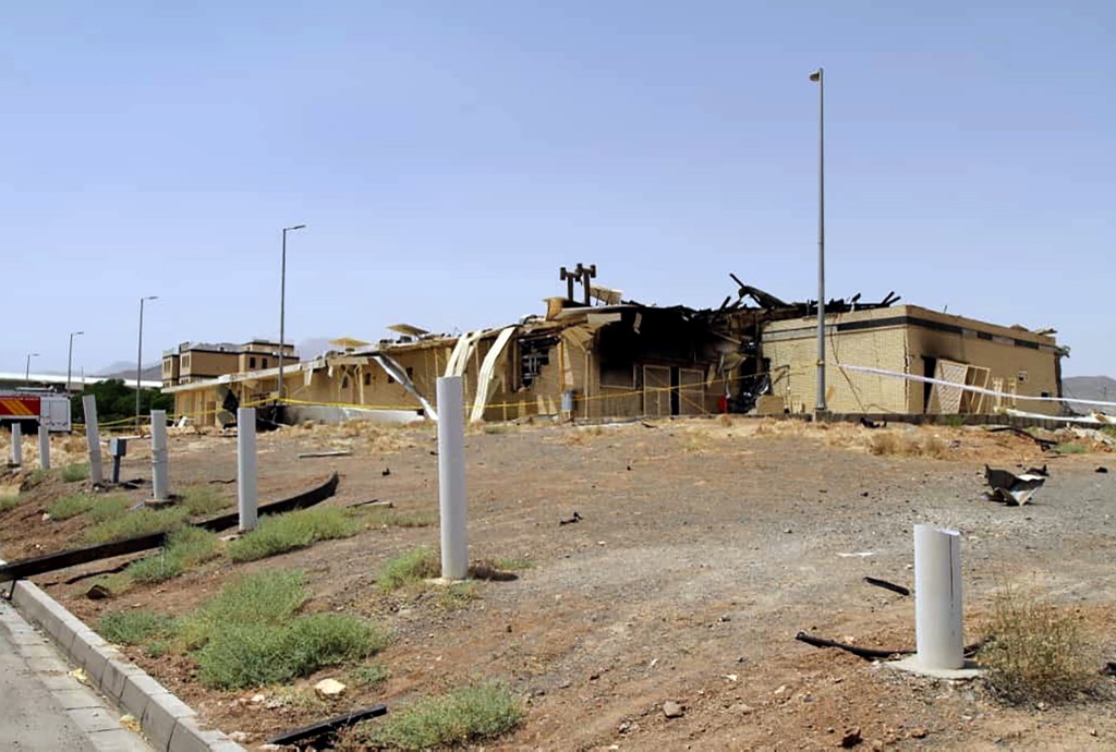 Damage to Iran’s Natanz facility is pictured on 2 July (Iran Atomic Organization(aeoinews)/AFP)