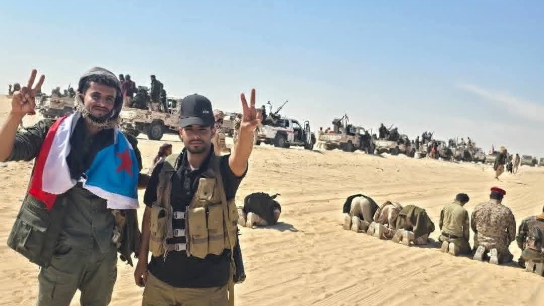 Southern Transitional Council-aligned fighters seen celebrating gains in eastern Yemen (social media)