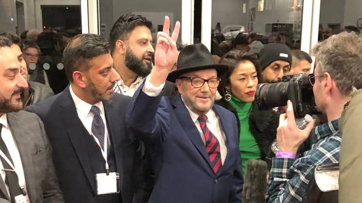 George Galloway won in Rochdale with almost 40 percent of the vote (Workers Party of Britain/X)