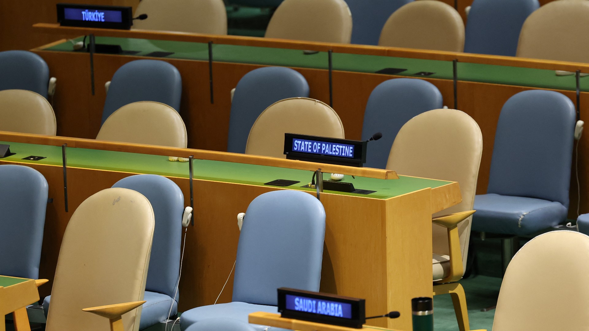 A sea of empty seats could be seen at the UN General Assembly on 26 September 2025 as Israeli Prime Minister Benjamin Netanyahu addressed world leaders (Angela Weiss/AFP)
