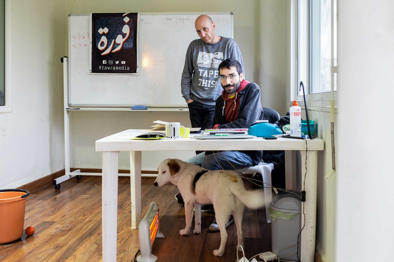 Jean-Claude Boulos et Bachir Asmar, fondateurs du média en ligne Fawra (MEE/Hugo Lautissier)