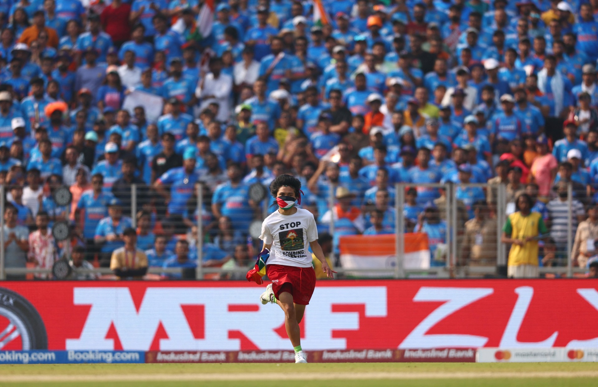 protester cricket world cup palestine