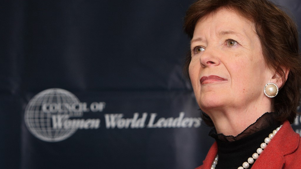 Former Irish President Mary Robinson speaks at a summit in New York in November 2007 (Don Emmert/AFP)