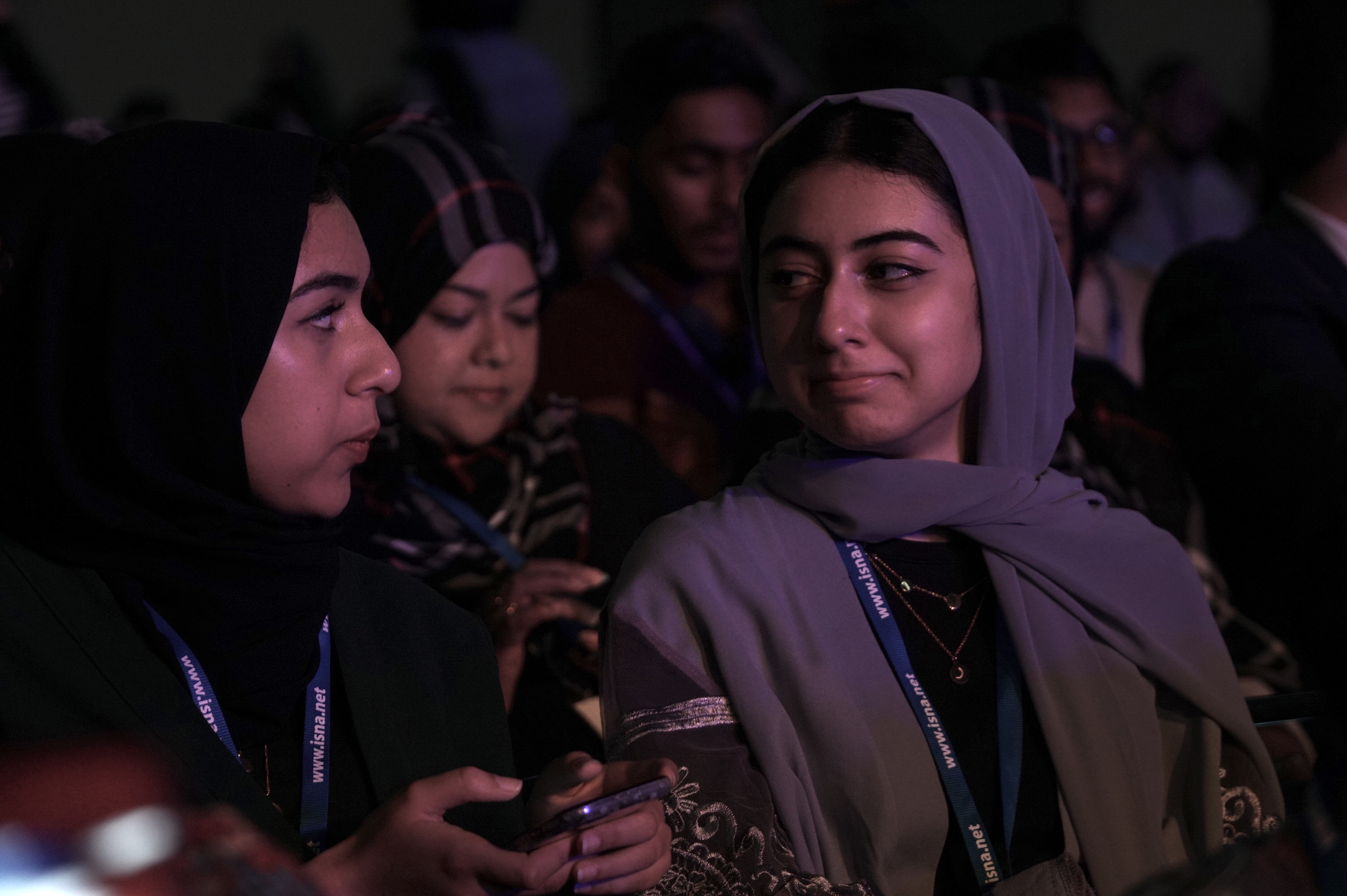 Members of the audience at the Islamic Society of North America's convention in Houston, Texas (MEE/Azad Essa)