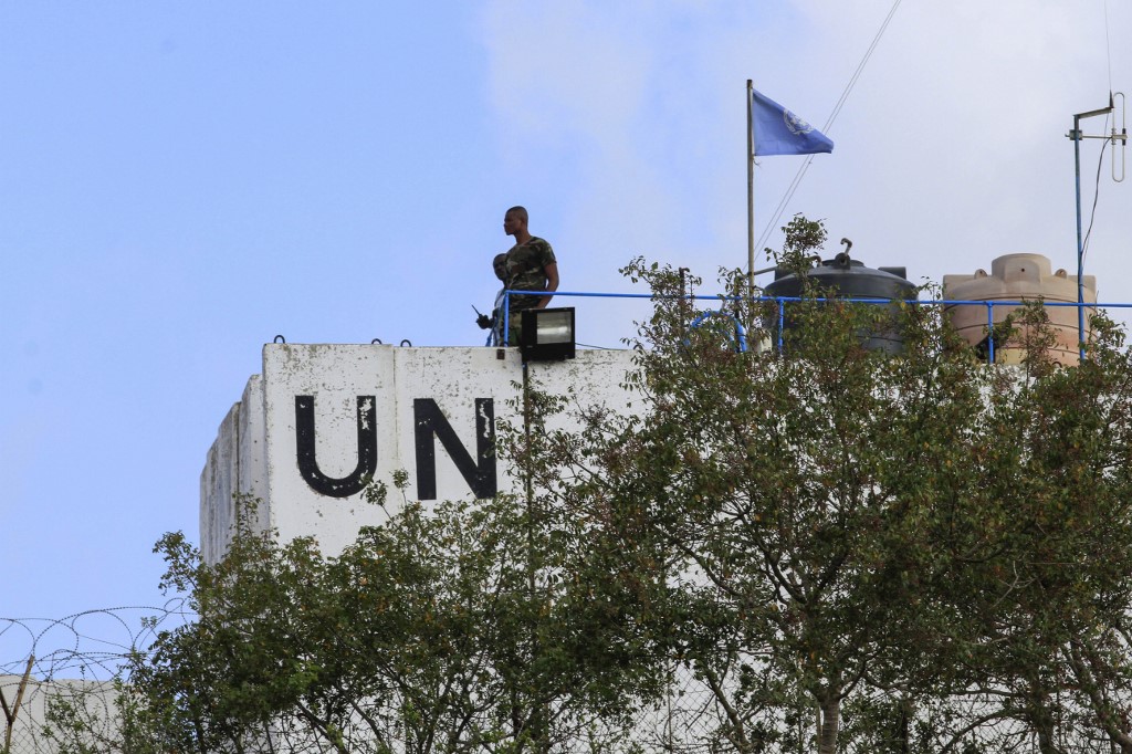 UN peacekeepers monitor the border between Lebanon and Israel in 2019 (AFP)