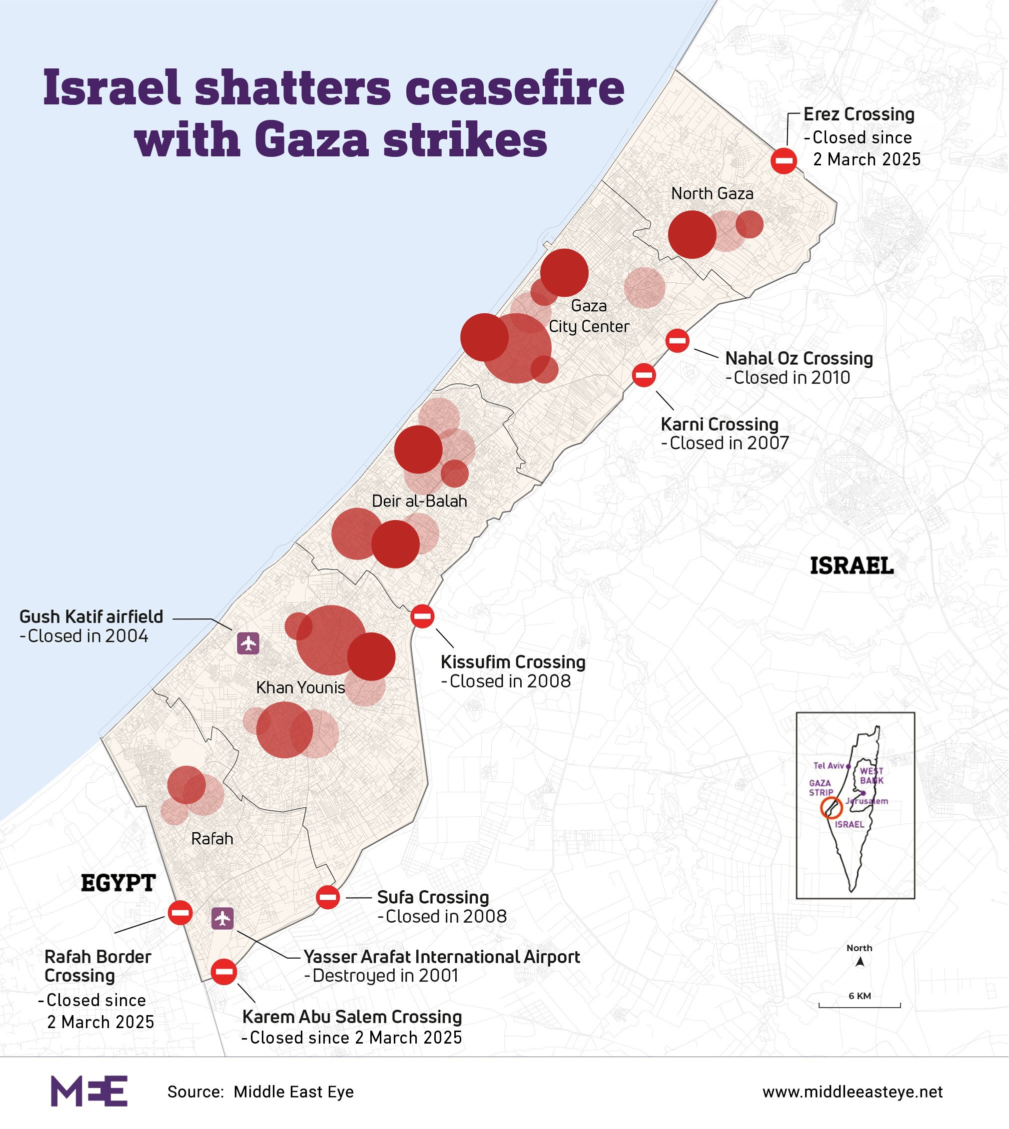 Israel launches strikes on Gaza shattering ceasefire (MEE)