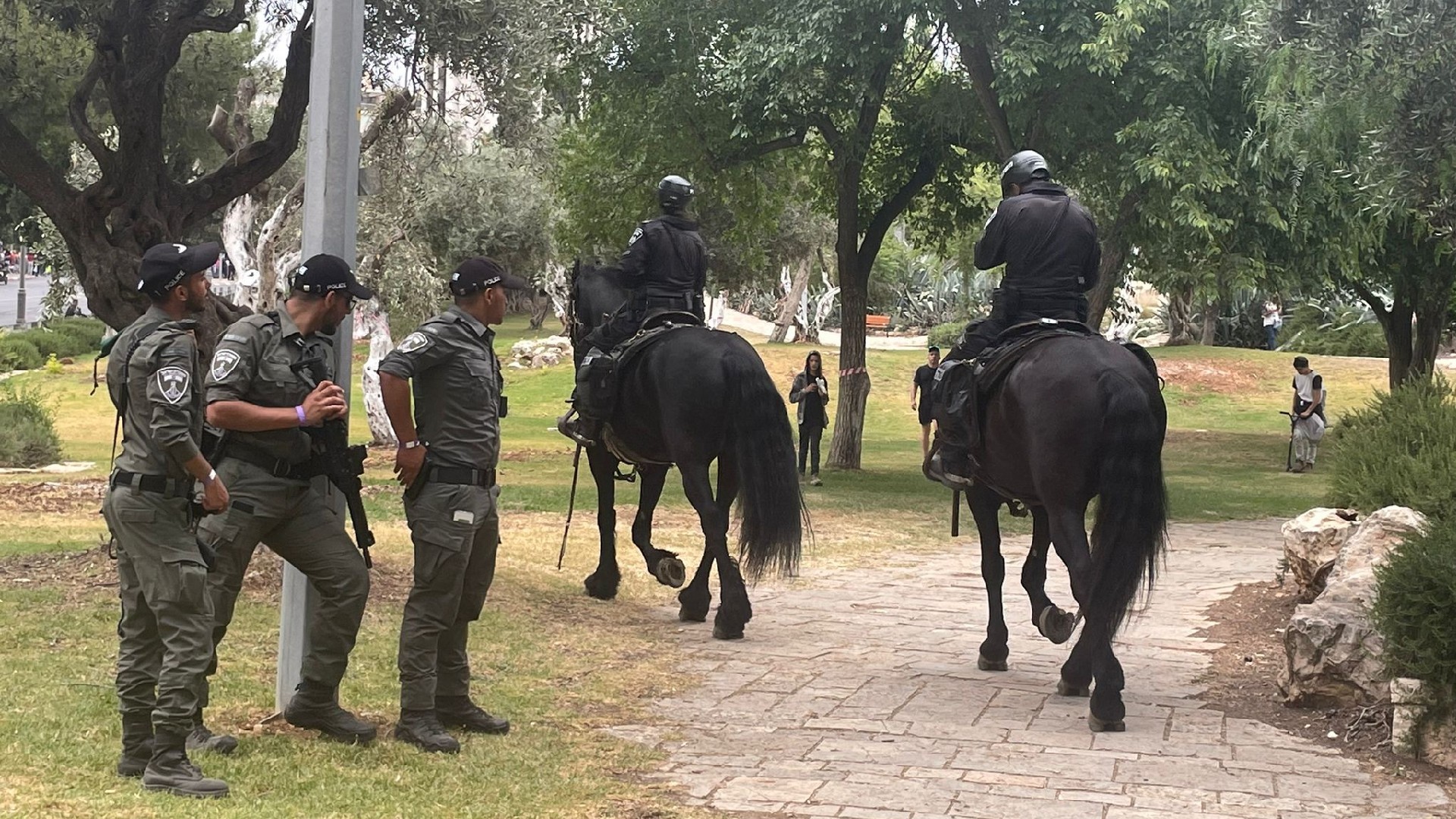 Hundreds of Israeli forces were deployed to secure the rally (MEE/Lubna Masarwa)