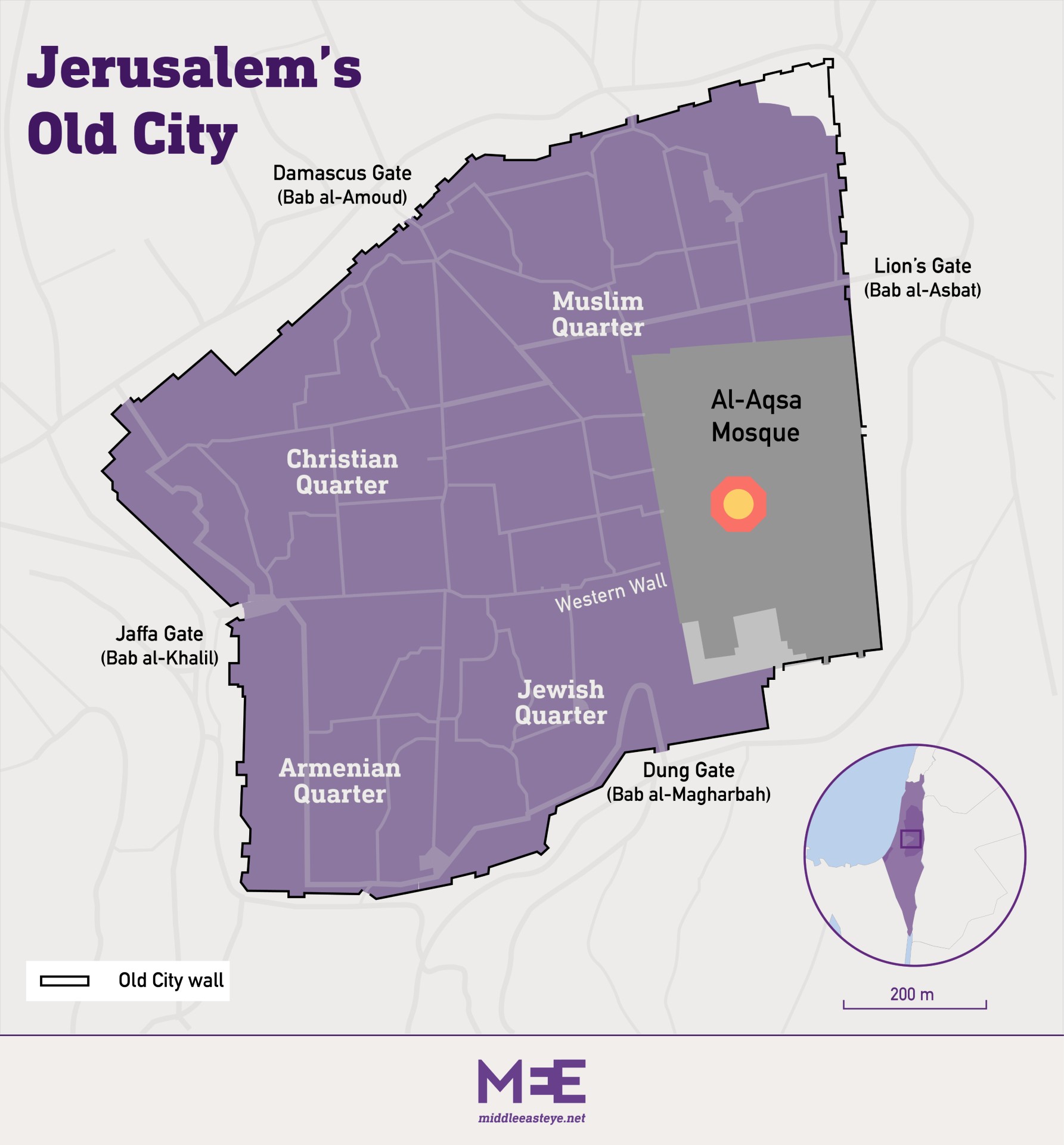 Map of Jerusalem's Old City