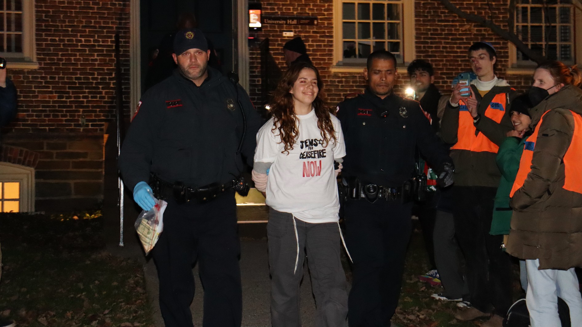 Around 20 Jewish students were arrested by police on November (supplied)