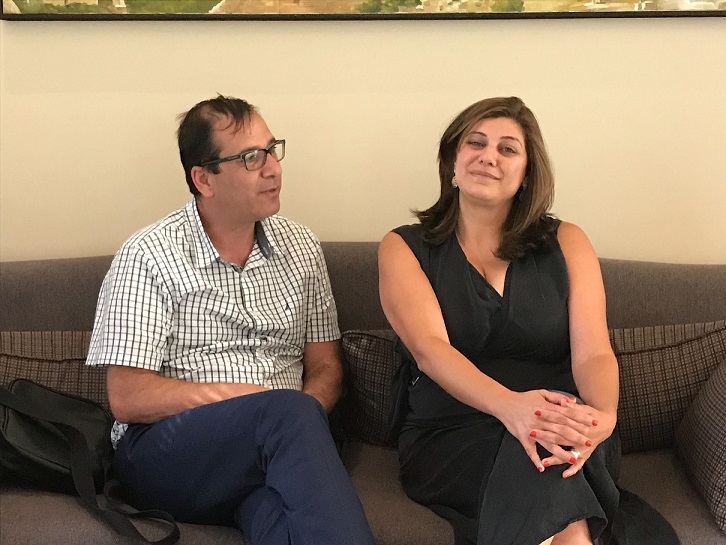 Jihad Abu Rayya, a lawyer and political activist, and psychologist Hazar Hijazi (MEE)