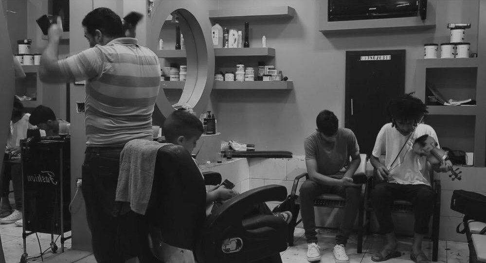 In the film, protagonists Khaled and Ahmad desperately try to find a quiet spot to record their music demo (Courtesy of Wisam Al Jafari)
