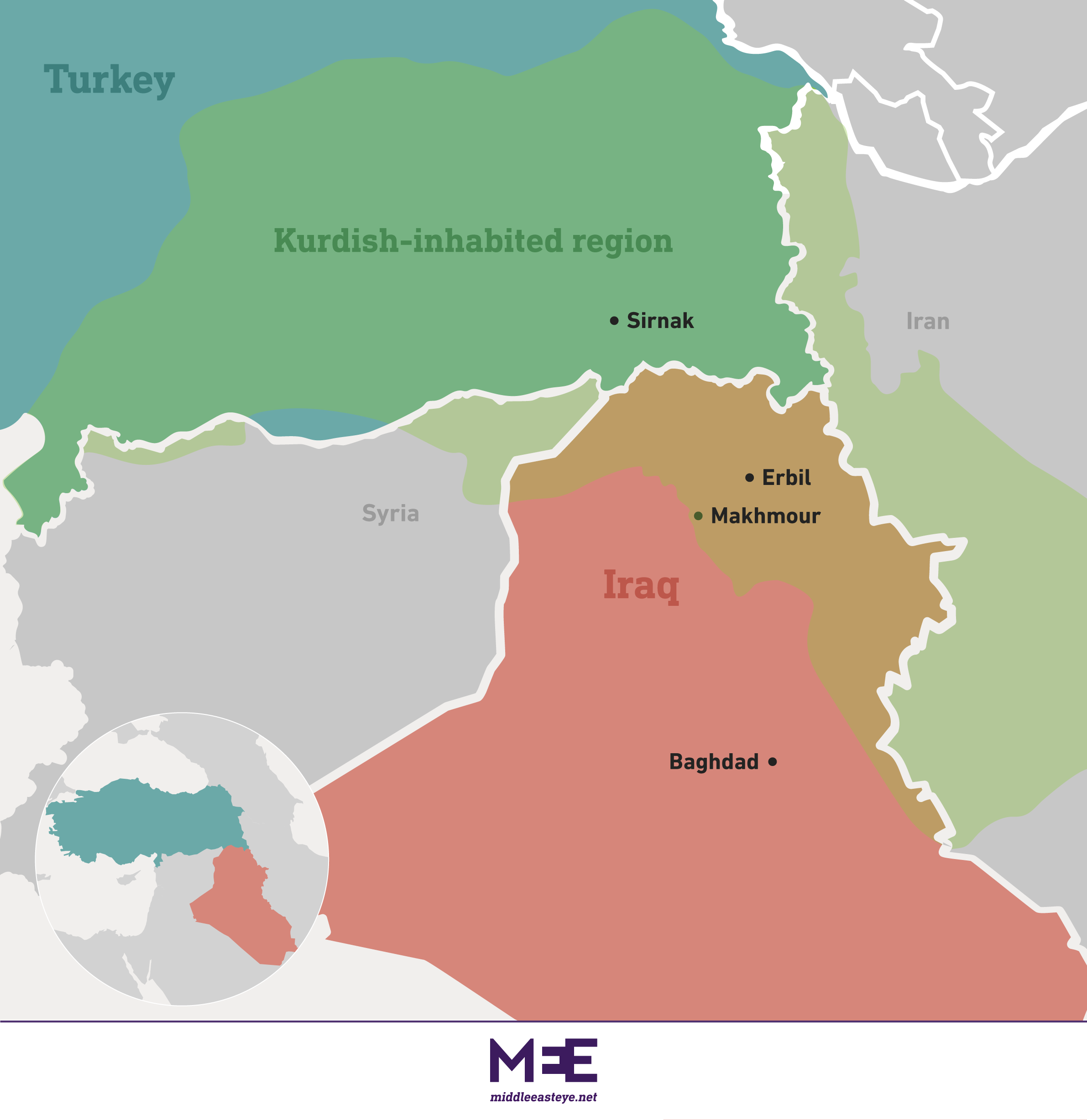 Kurdistan map