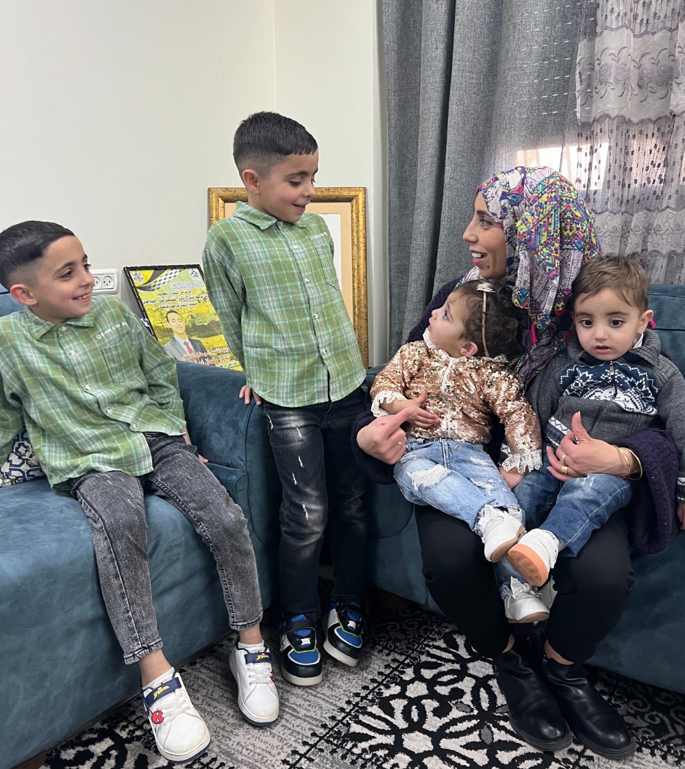 Meead Abu al-Rub and children