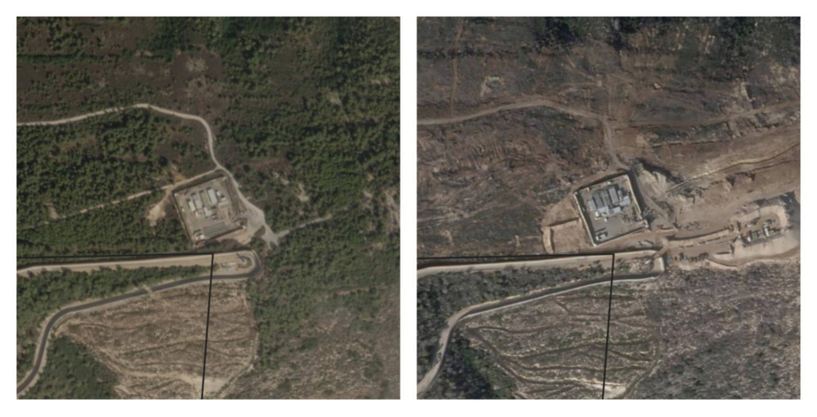 Images from October 2023 and December 2025 reveal a new Israeli base, to the left of the image, adjacent to the existing UN base at Labbouneh (MEE)