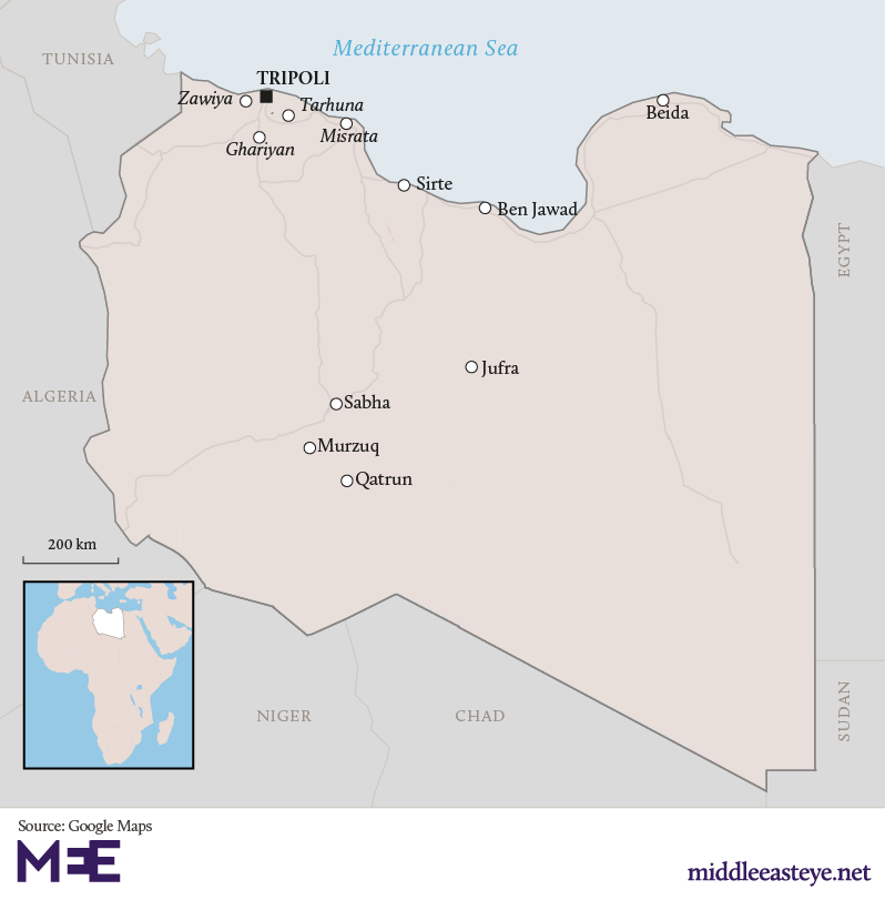 map of libya