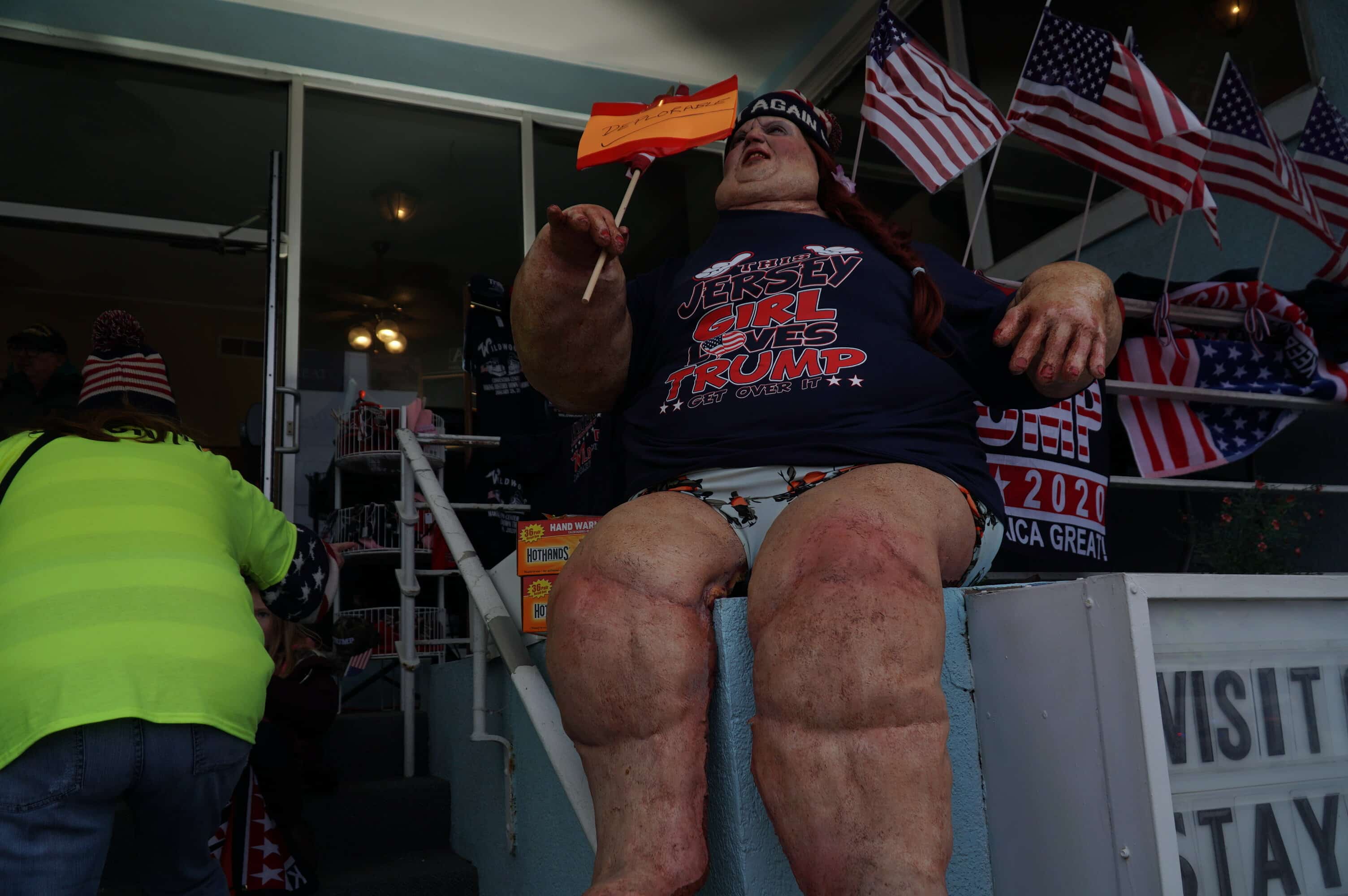 Photo of a mannequin at a pro-Trump rally in New Jersey