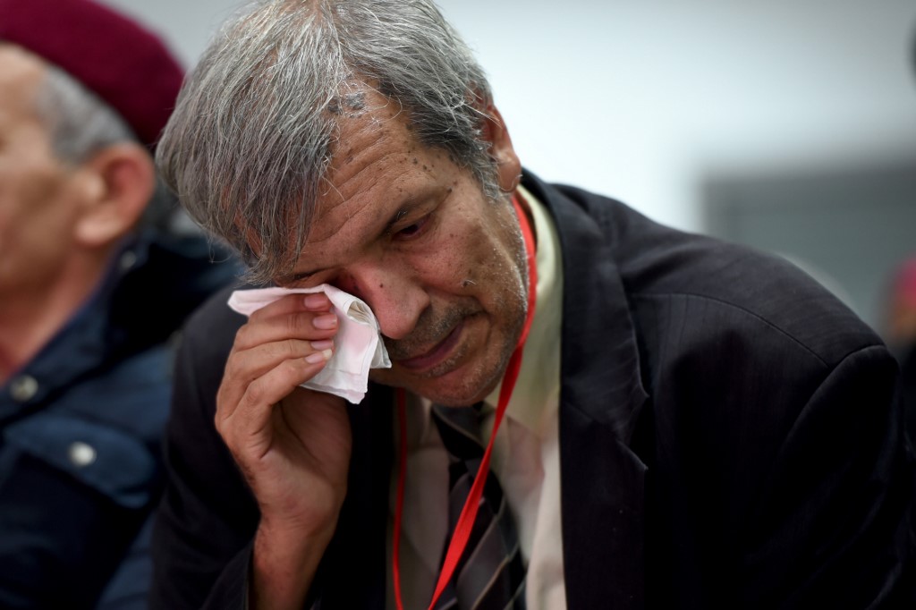 Victims testify during a live broadcast of the Truth and Dignity Commission in Tunis in 2016 (AFP)