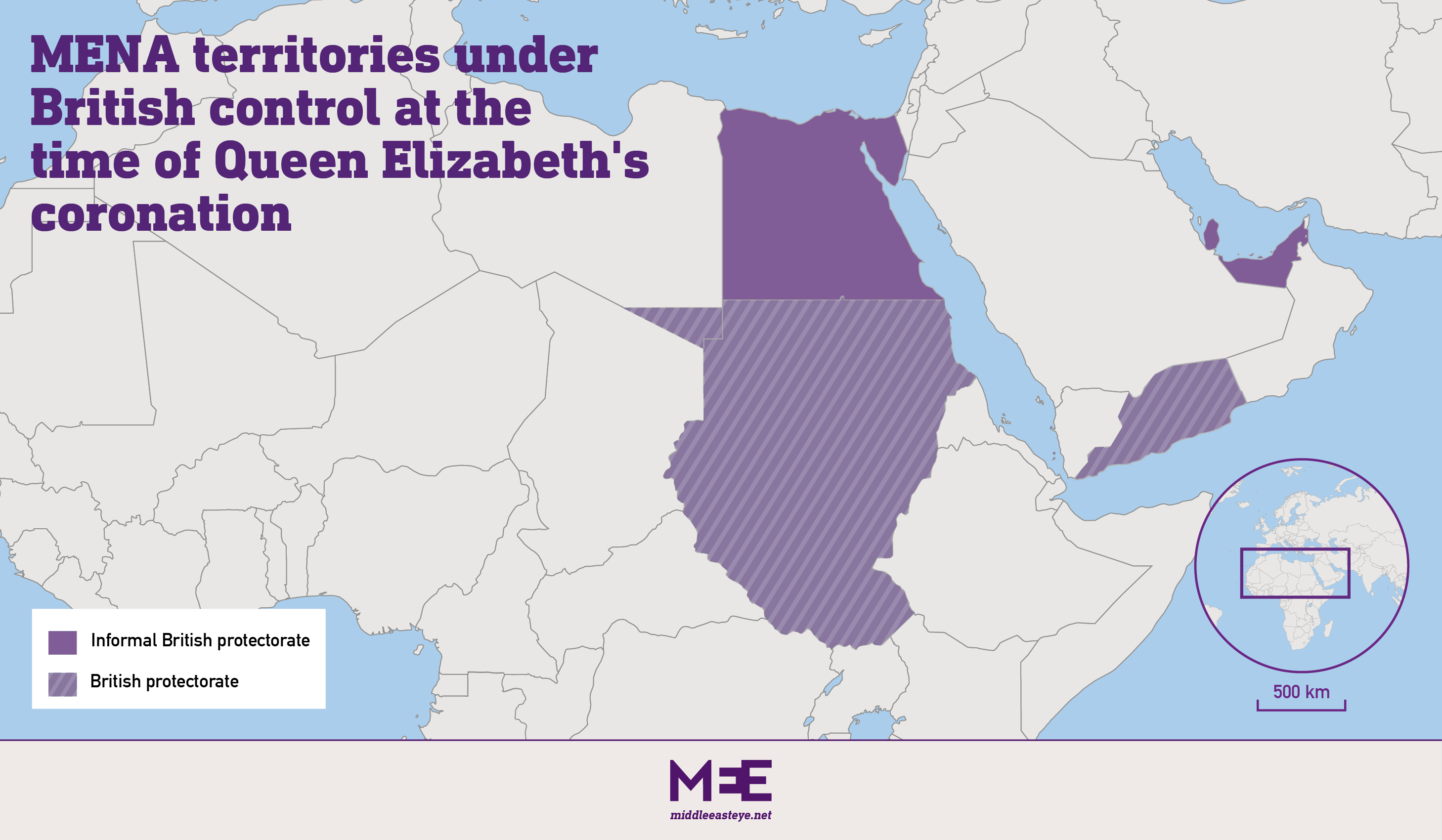 mena map british influence 1953