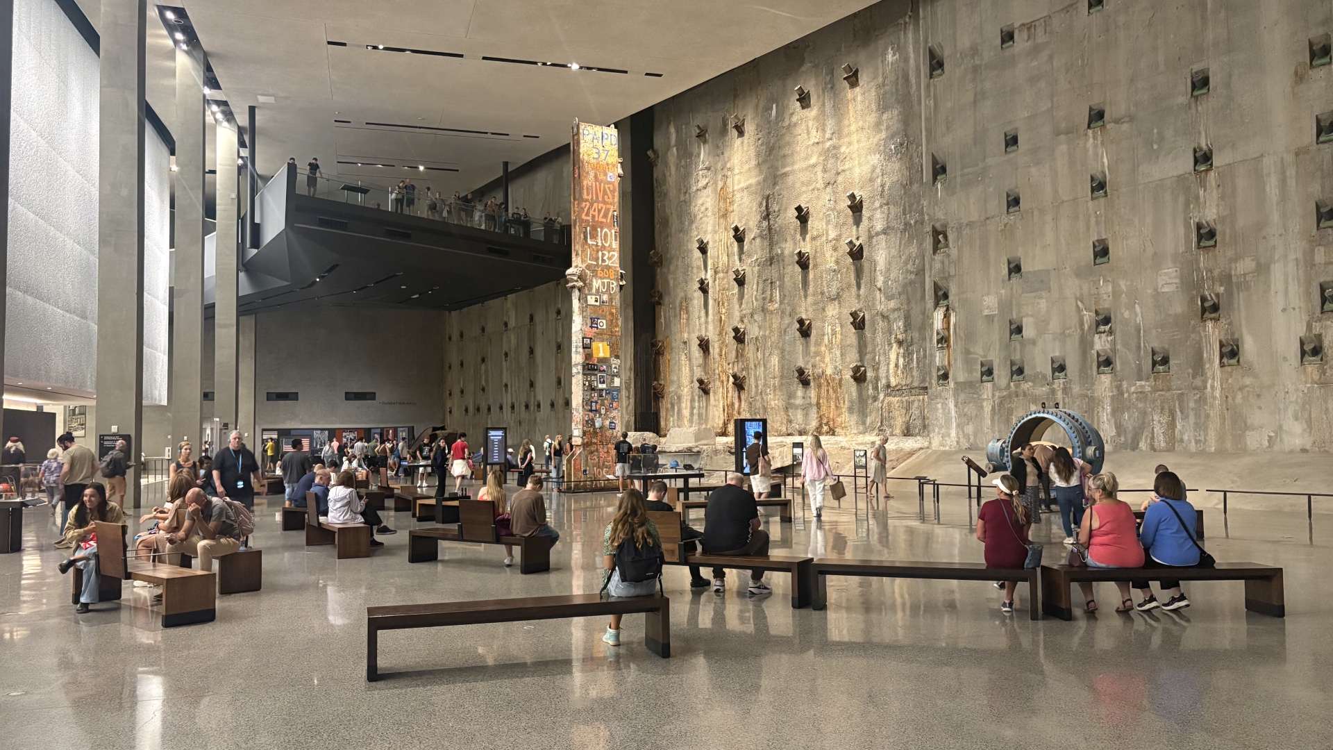 The retainer wall inside the 9/11 museum (Azad Essa/MEE) 
