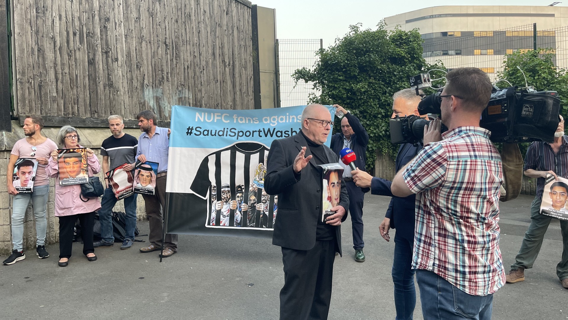 newcastle saudi protest