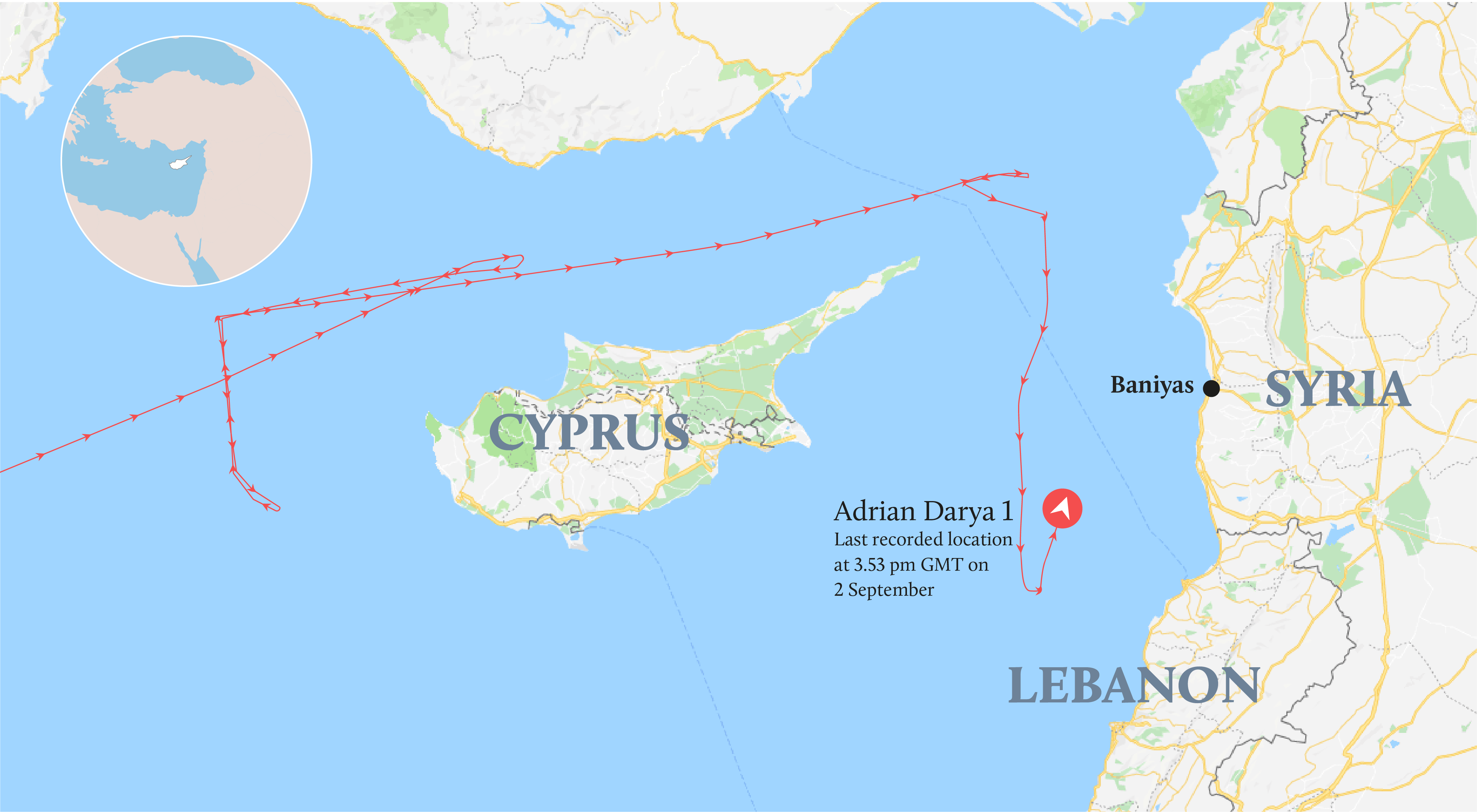 Oil tanker route