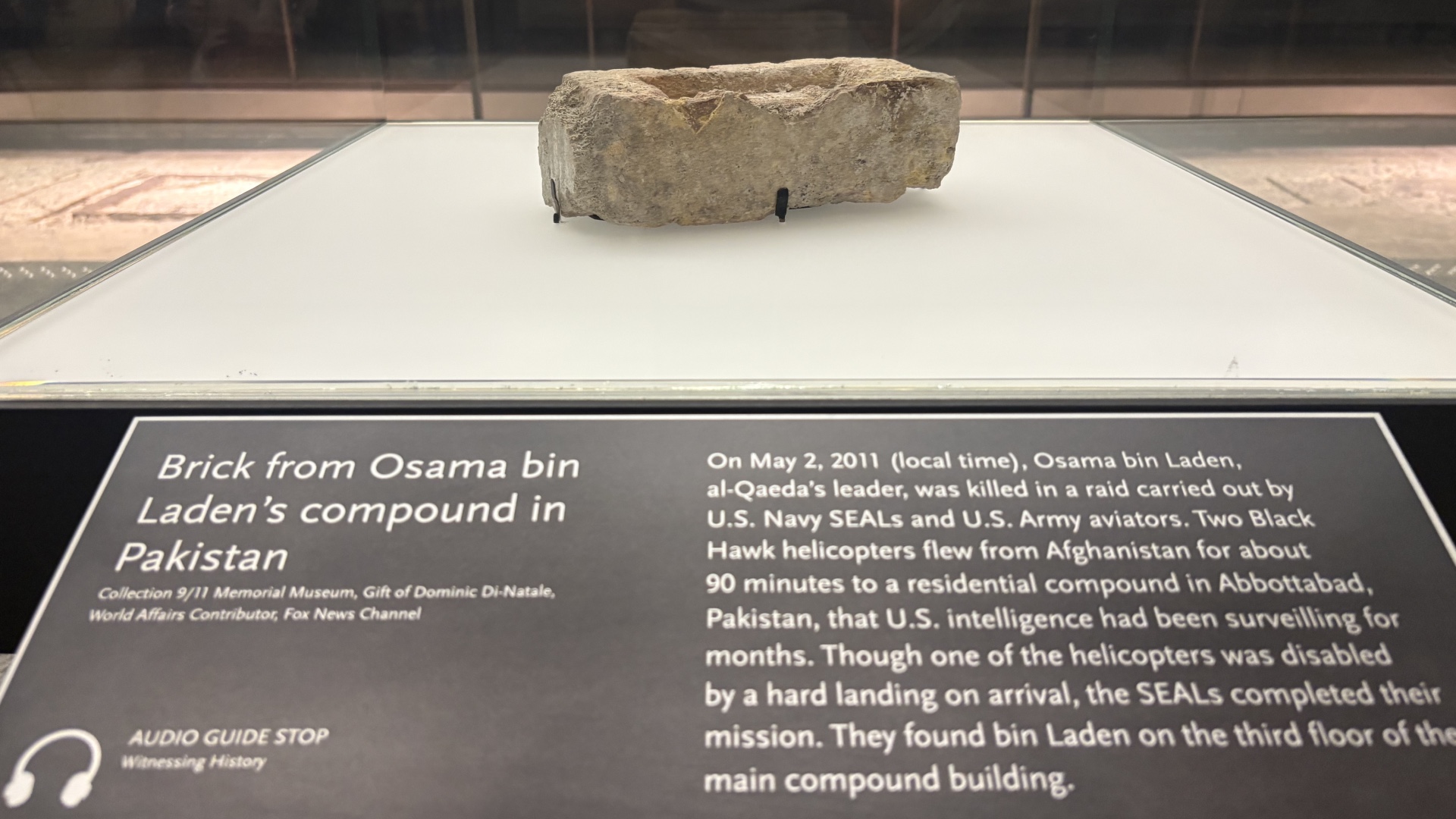 A brick from Osama Bin Laden's compound in Abbottabad, Pakistan (MEE/Azad Essa) 