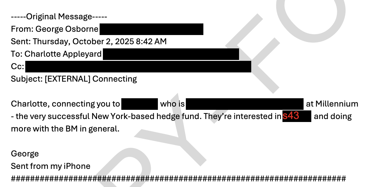George Osborne email