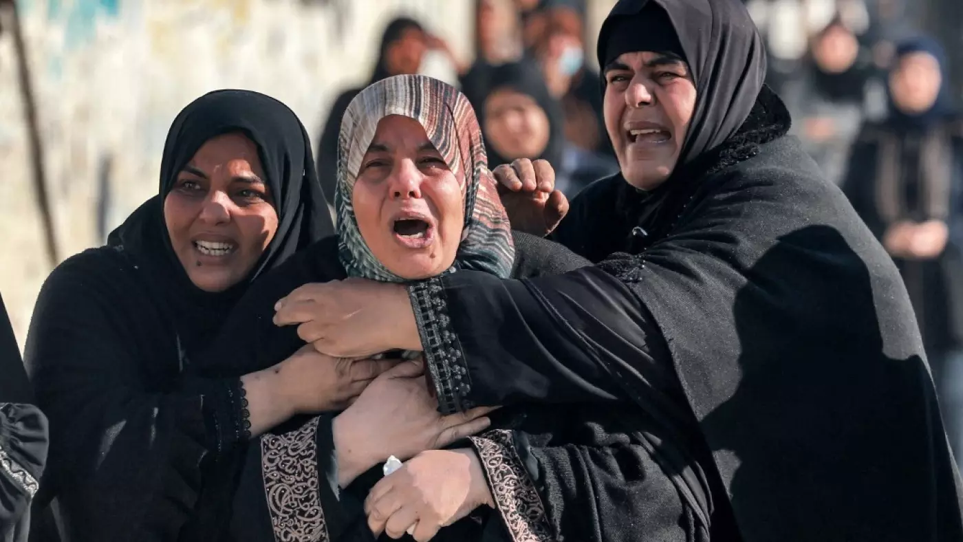 women mourn funeral rafah gaza 