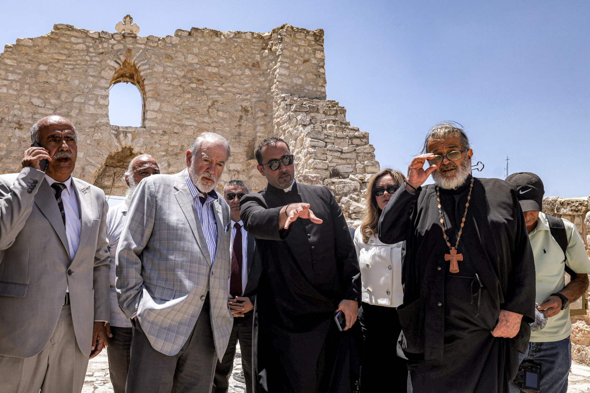 US Ambassador Mike Huckabee visited Taybeh in July (AFP)