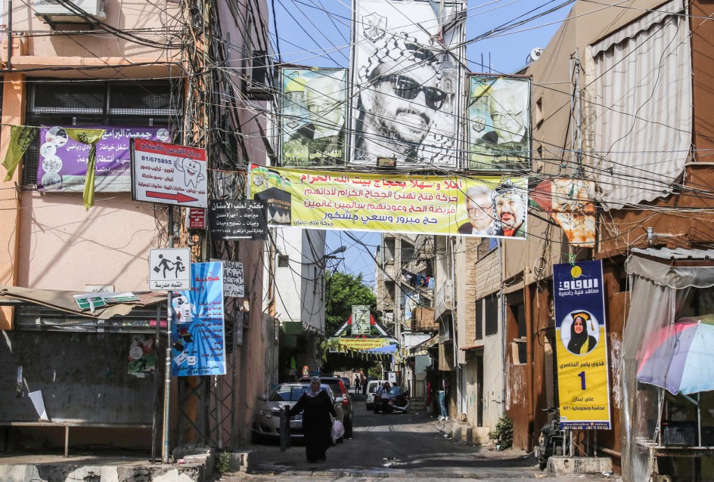 Lebanon’s Burj al-Shamali camp for Palestinian refugees is seen on 2 September (AFP)