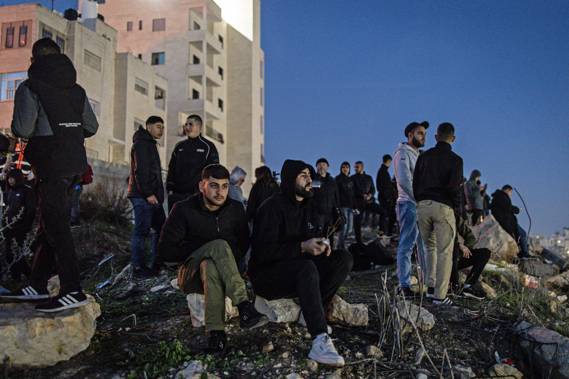 relatives wait for prisoners near ofer prison