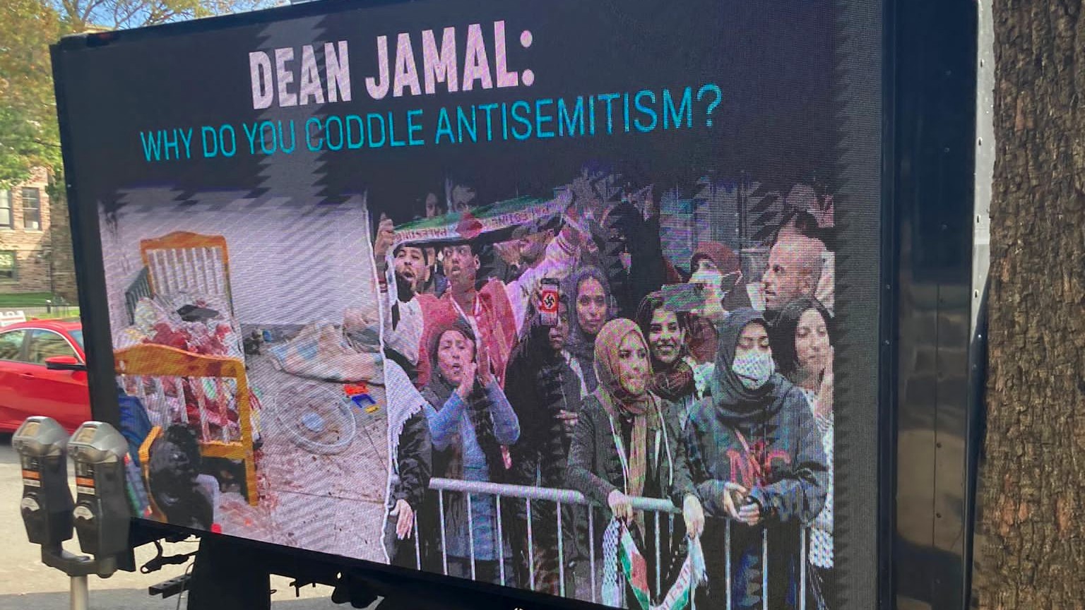  ​​​​​​​Over the past week, the trucks were back at Princeton, this time, targeting an academic for his statement on the events in Gaza (supplied)