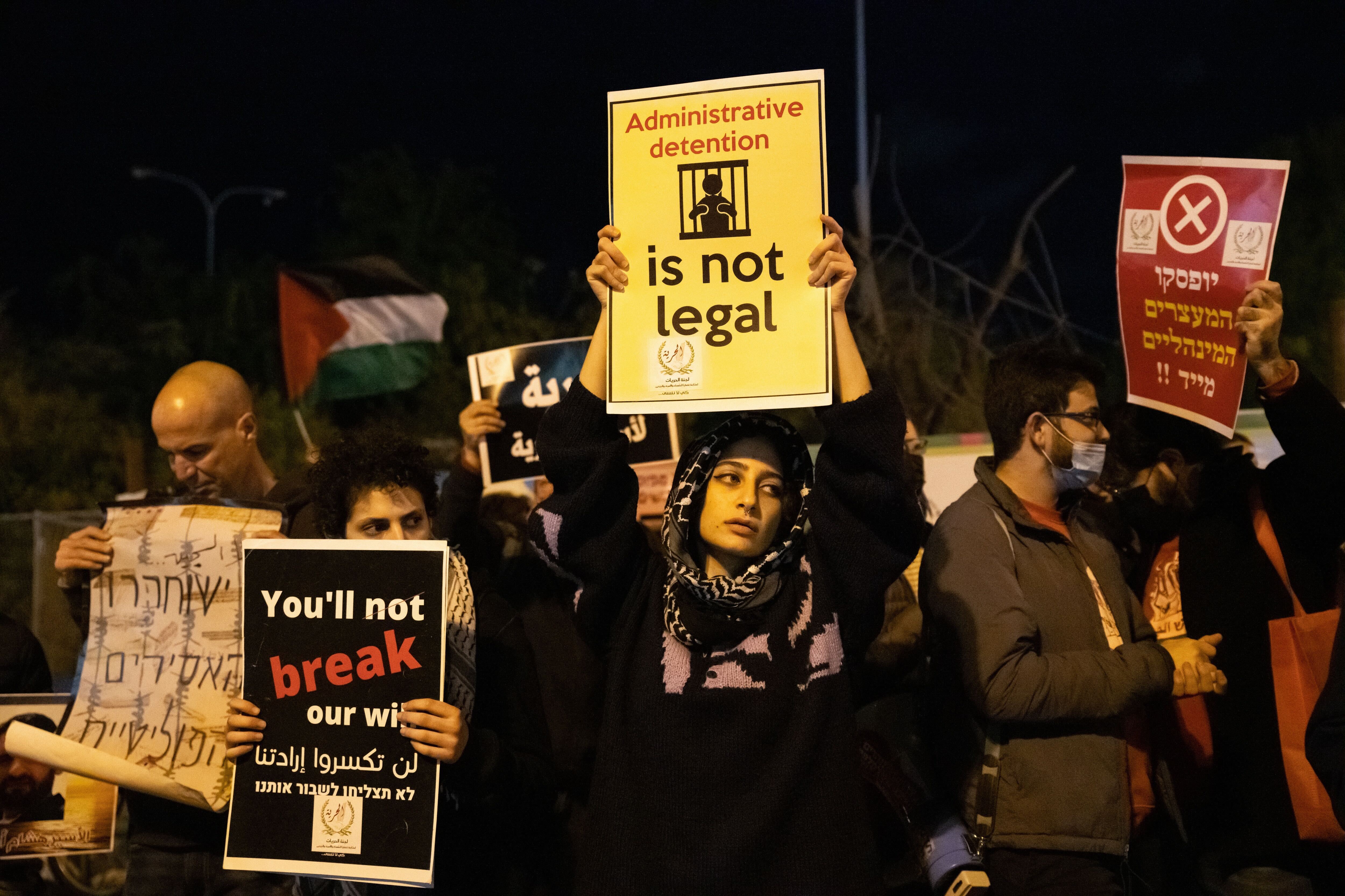 protest outside of shin bet