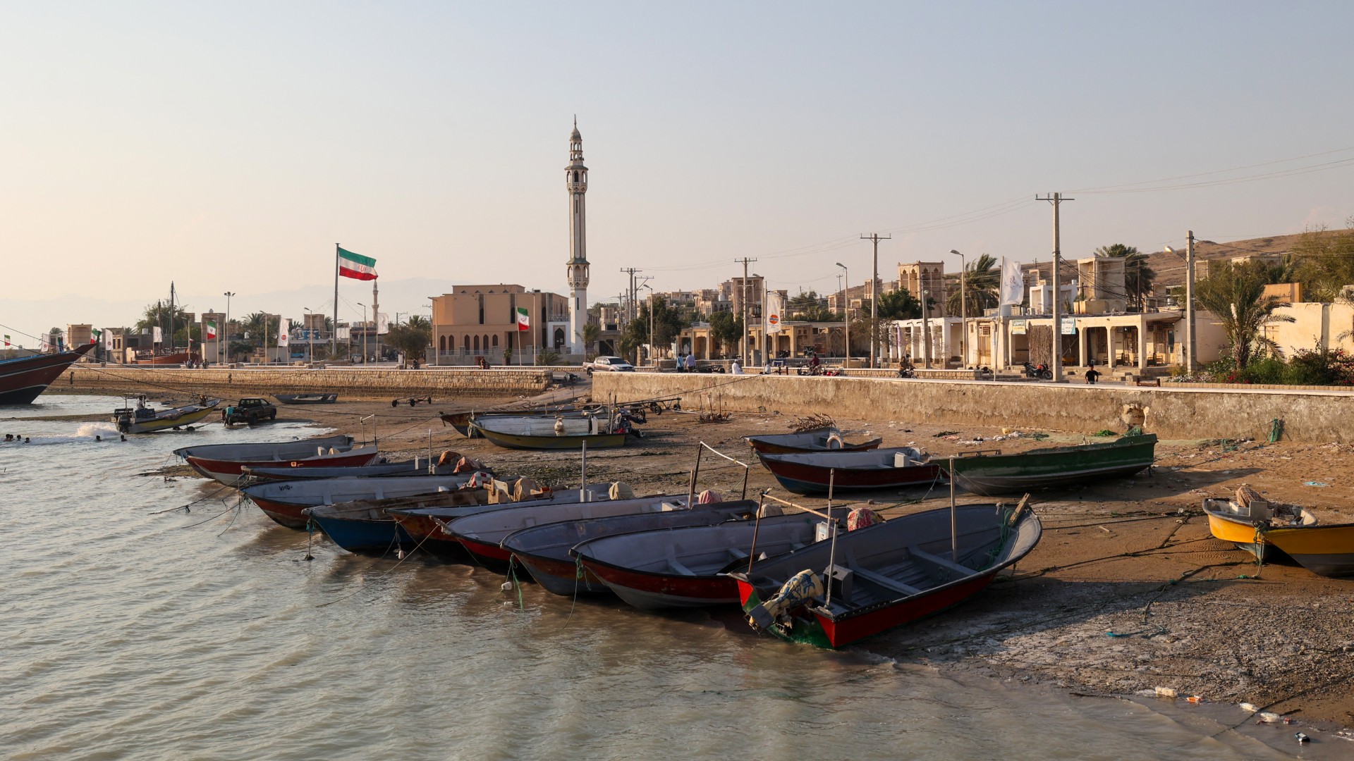 A picture taken on April 29, 2023, shows fishermen boats docked in Iran's Gulf island of Qeshm (AFP/Atta Kenare)