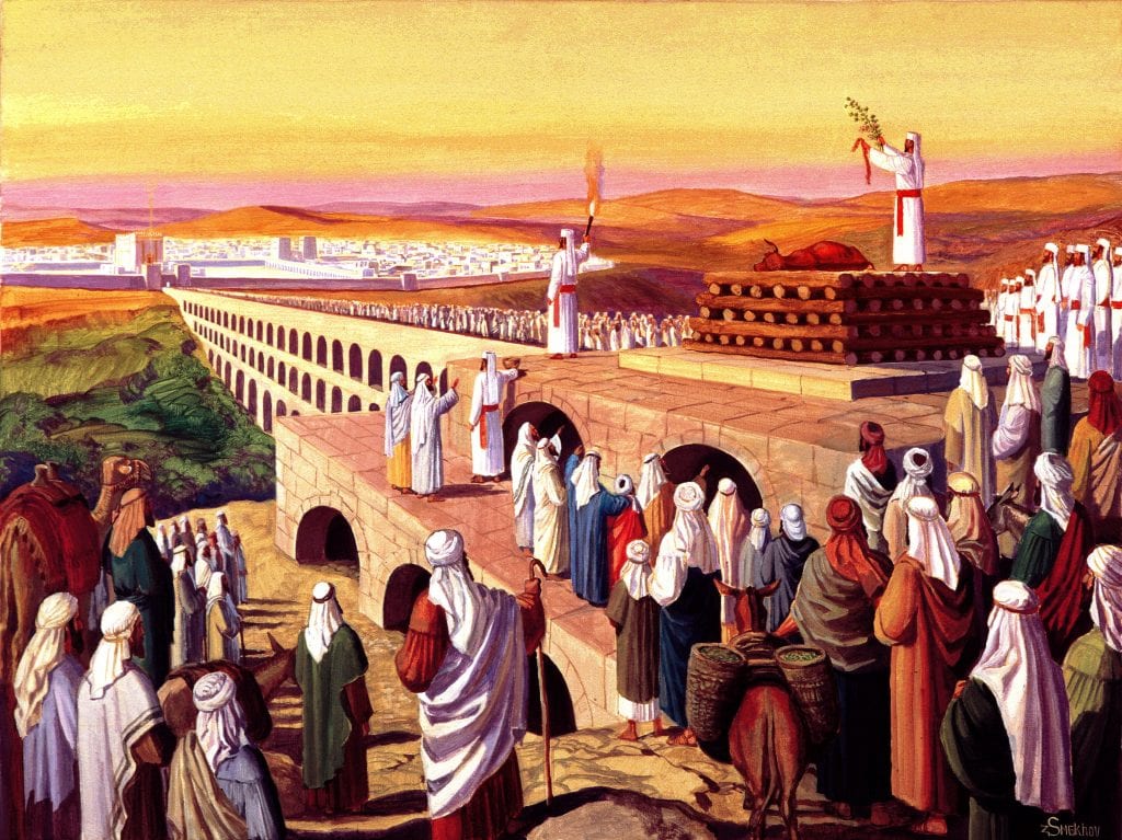 Illustration du sacrifice d’une génisse rousse sur le mont des Oliviers (réseaux sociaux)