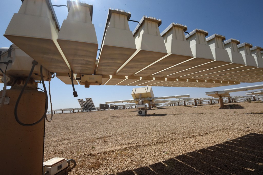 A general view shows the solar plant in Uyayna, north of Riyadh, on March 29, 2018. 