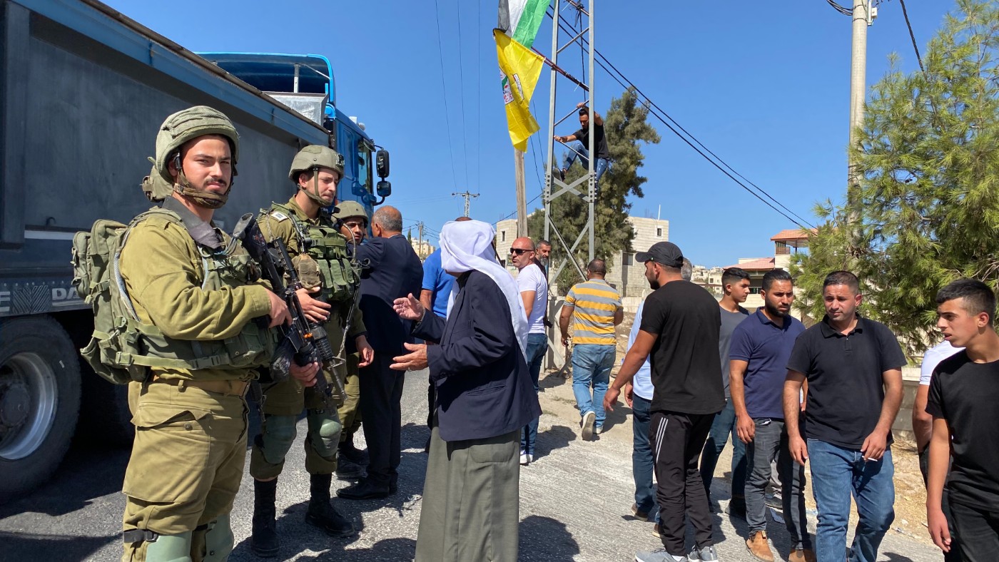 Israeli soldiers near Rayyan's school