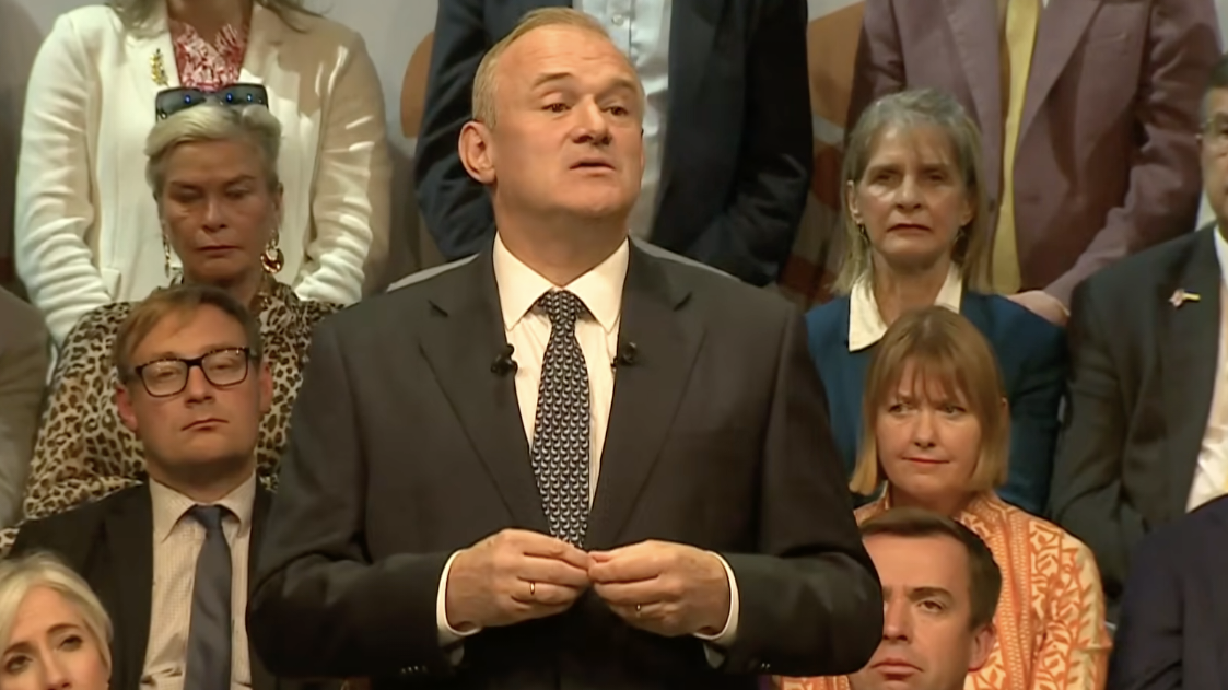 Lib Dem leader Ed Davey gives a speech at the party's annual conference. (Screengrab)