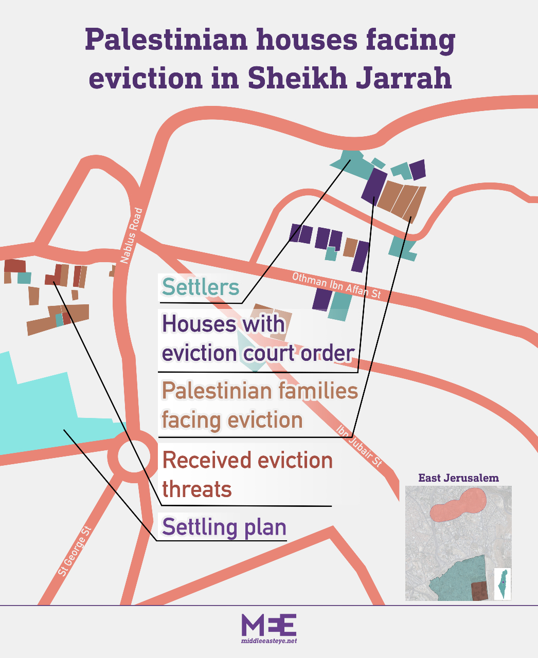 Sheikh Jarrah evictions map
