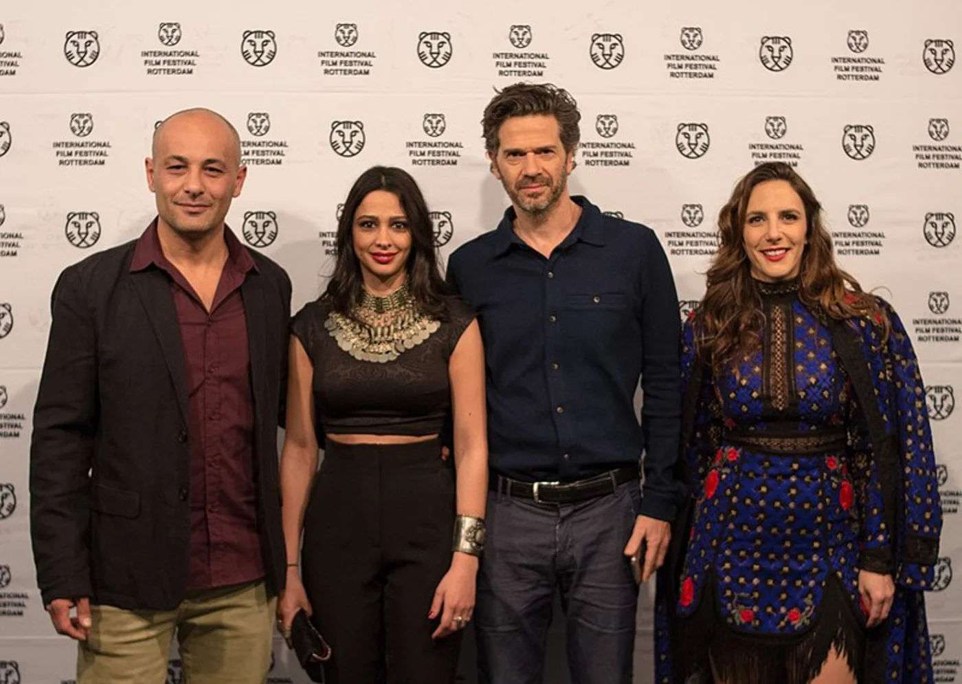 Adeeb Safadi, Maisa Abd Elhadi, Ishai Golan and Rebecca Esmeralda Telhami  at the premiere of 'The Reports on Sarah and Saleem' in Rotterdam in 2018 (Creative Commons)