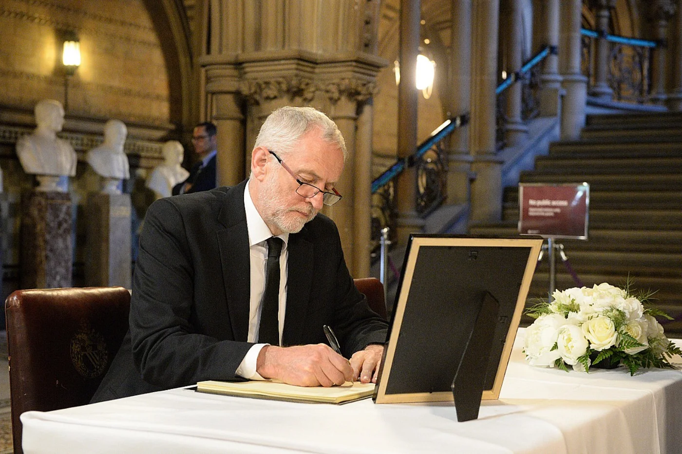 jeremy Corbyn manchester bombing book condolence