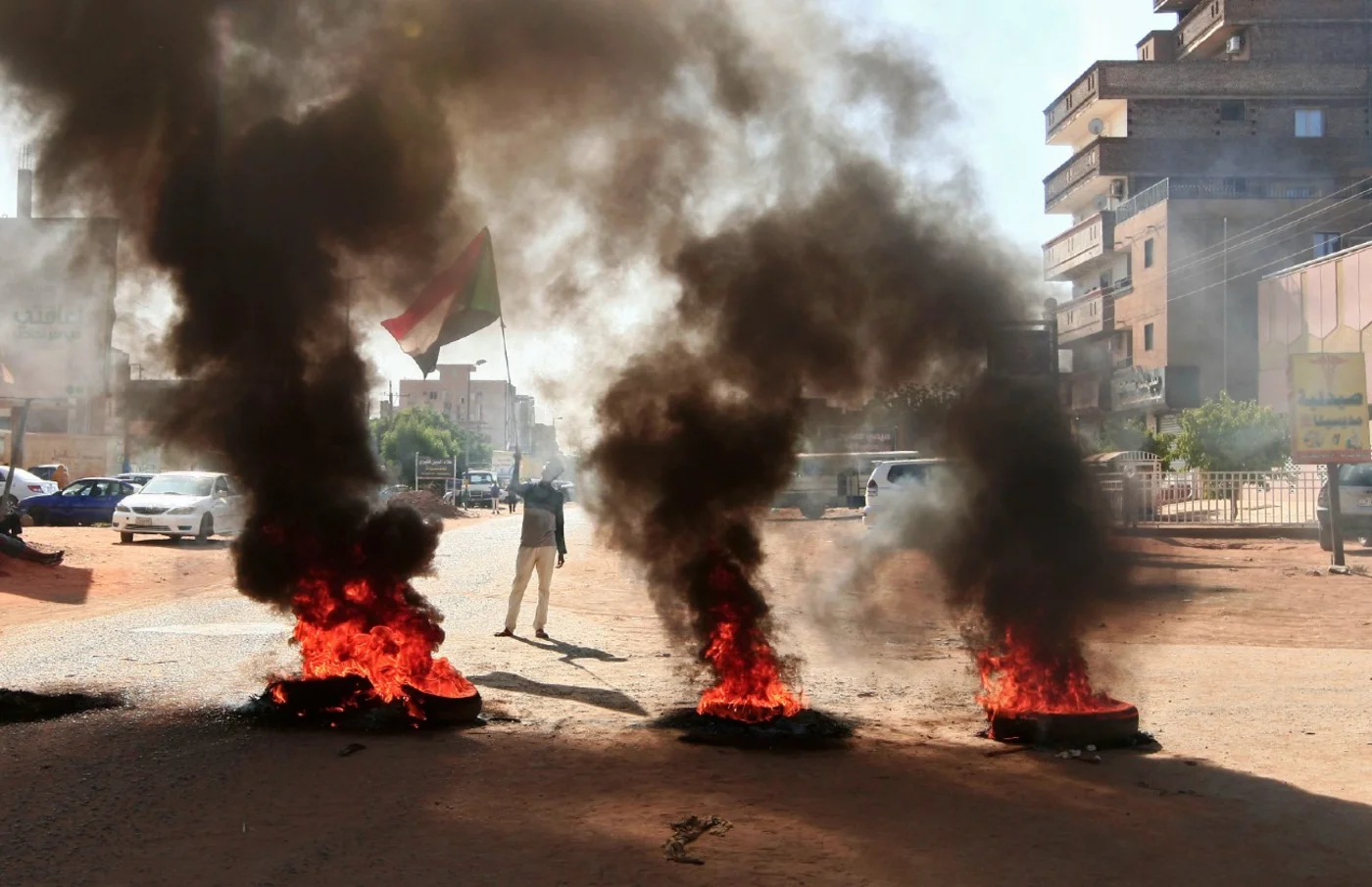 Sudanese protesters in Khartoum